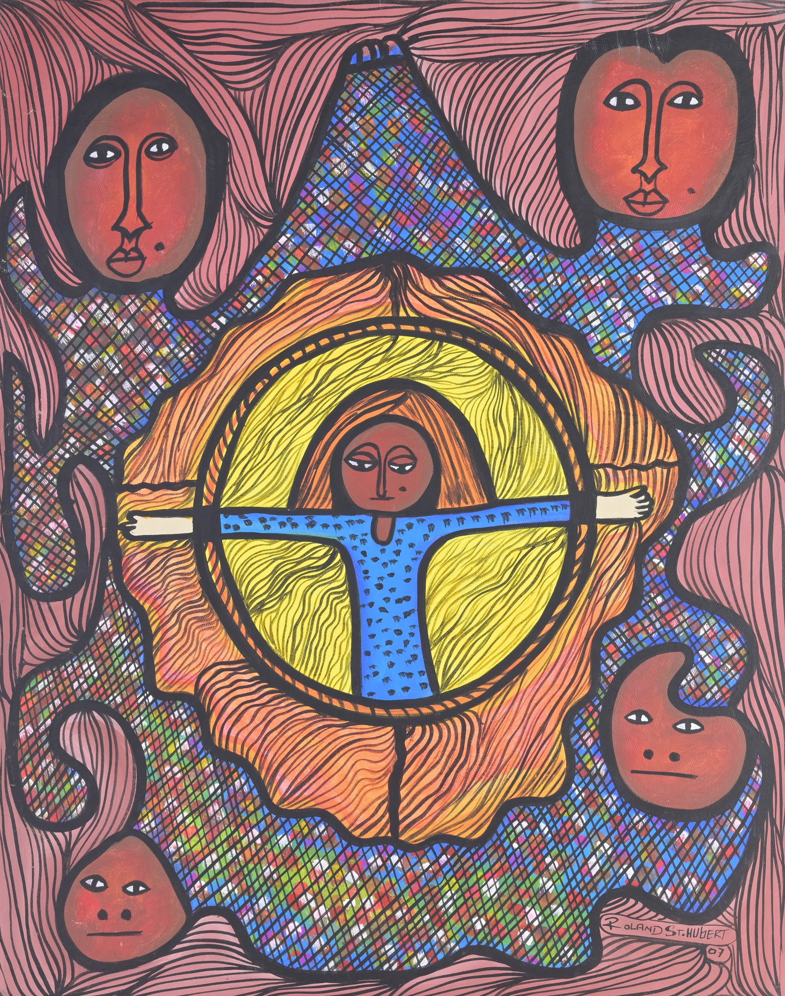 Roland St. Hubert (Haitian, b. 1951): Roland St. Hubert (Haitian, b. 1951) Oil on Canvas. Signed and dated ('07) lower right. Size: 30 x 24 in. Unframed.