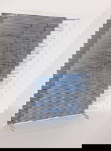 Jesus Soto (1923 - 2005) "La Escalera Azul": Jesus Rafael Soto (Venezuelan, 1923 - 2005) Title: "La Escalera Azul" - 1978 (Sintesis Series) Medium: Silkscreen on plexiglass with metal rods. Label verso with name, title, signature and numbered (2