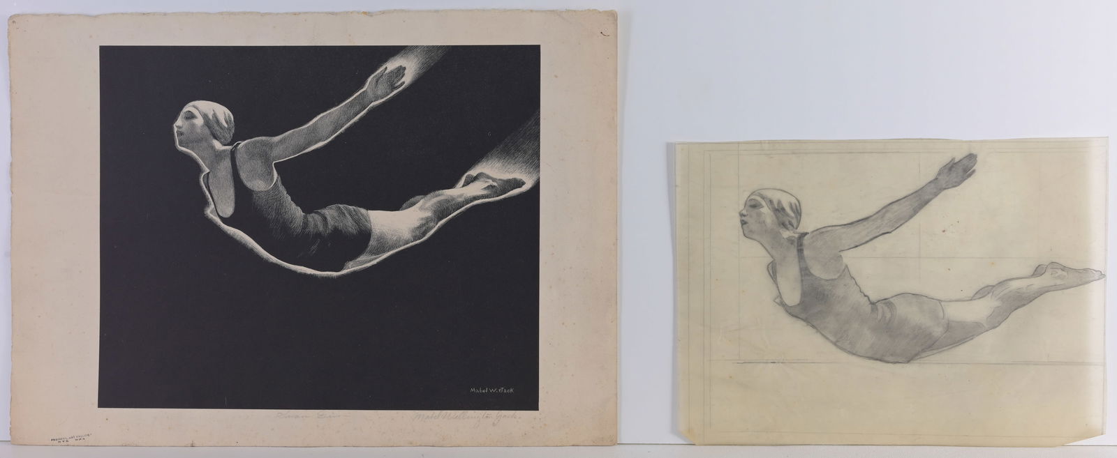 Mabel W Jack (1899 - 1975) WPA Lithograph & Sketch (1 of 6)