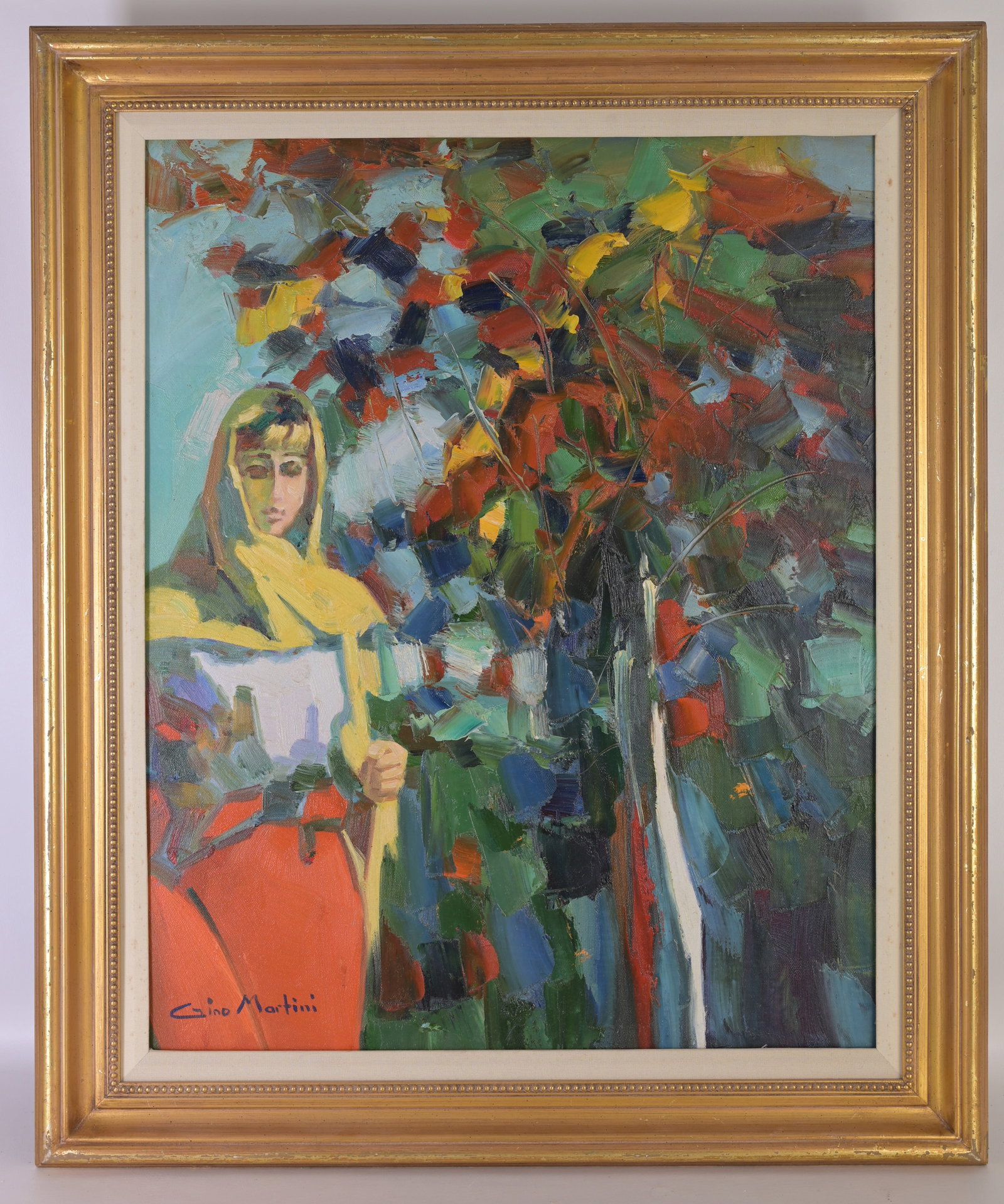 Gino Martini (Italian, b. 1935): Gino Martini (Italian, b. 1935) Oil on Canvas. Signed lower left. Sight Size: 30.25 x 24.25 in. Overall Framed Size: 36.5 x 30.5 in.