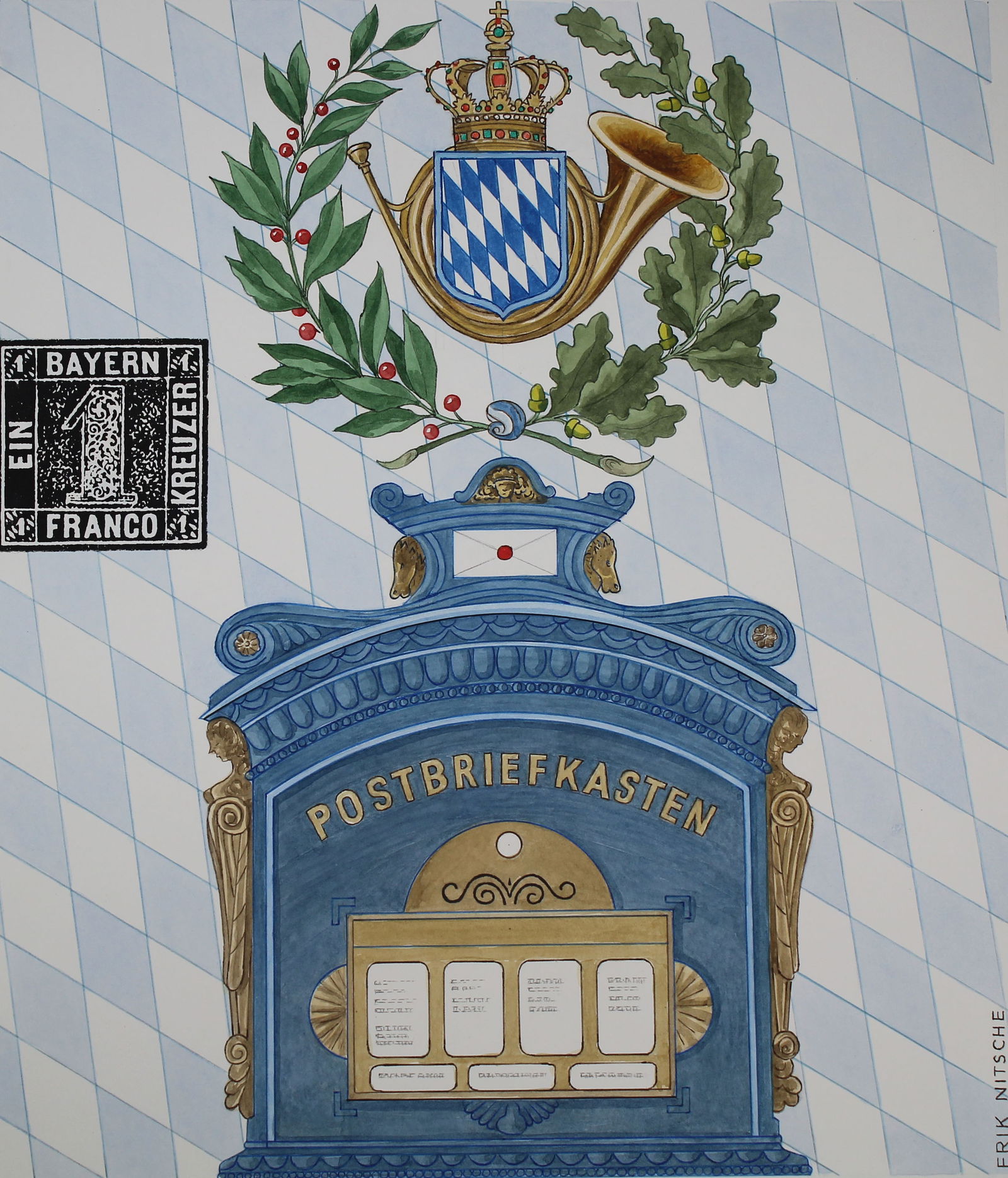 Erik Nitsche (1908 - 1998) "Germany Postal Relics" (1 of 5)