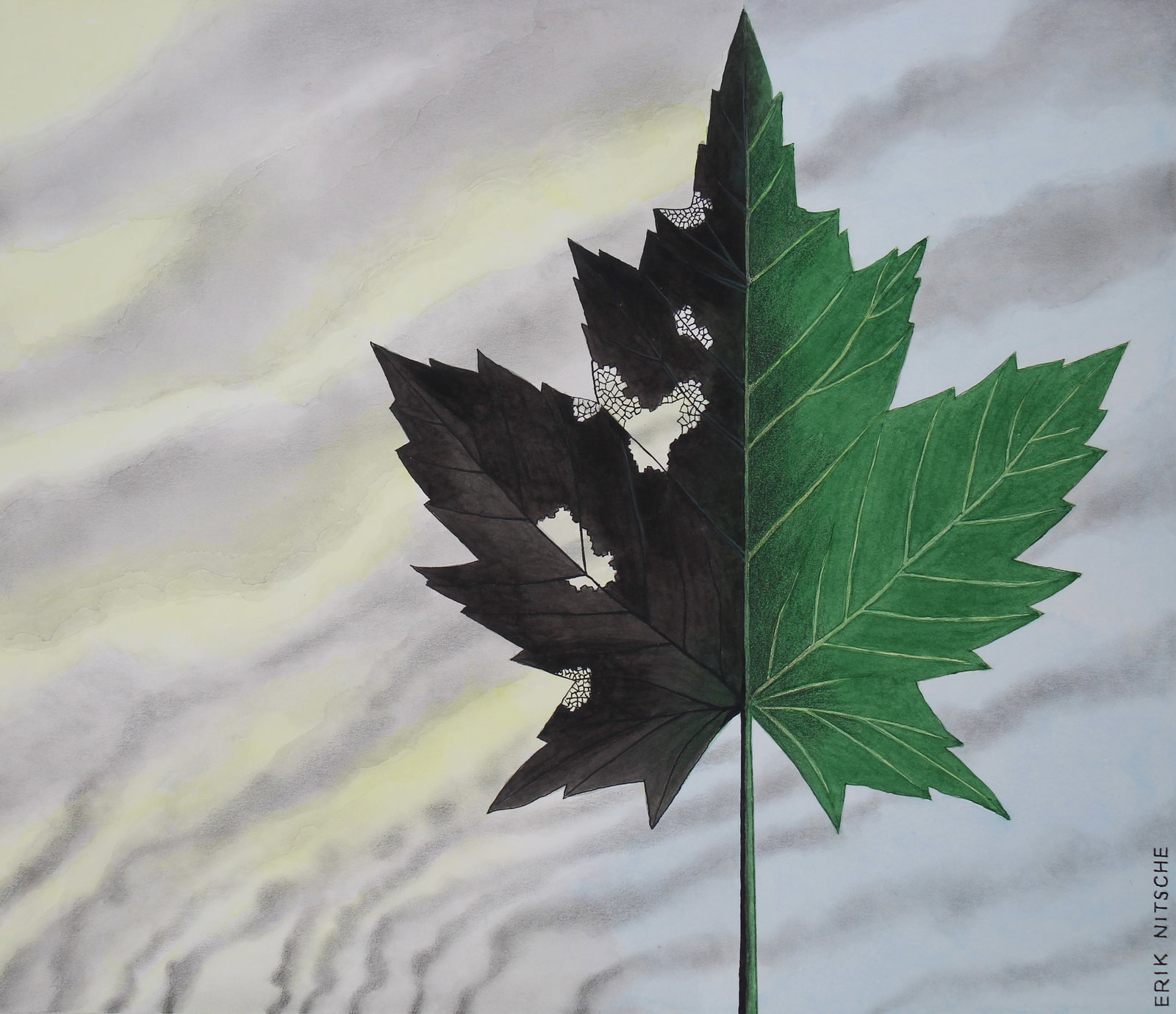 Erik Nitsche (1908 - 1998) "Damaged Leaf" (1 of 3)