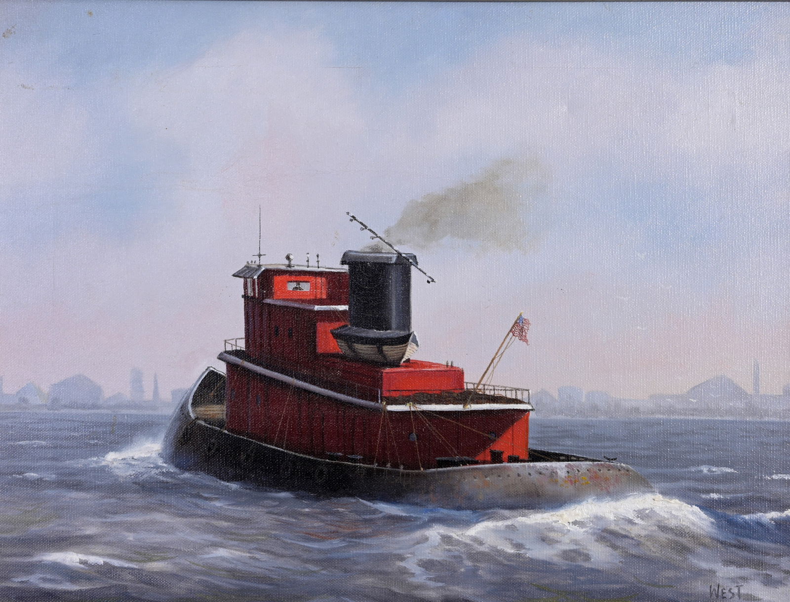 20th C. California Harbor Scene, Signed (1 of 6)