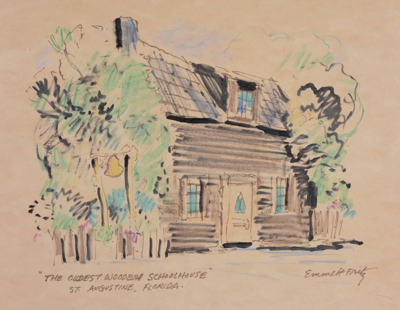 Emmett Fritz (1917 1995) "oldest Schoolhouse" Auction