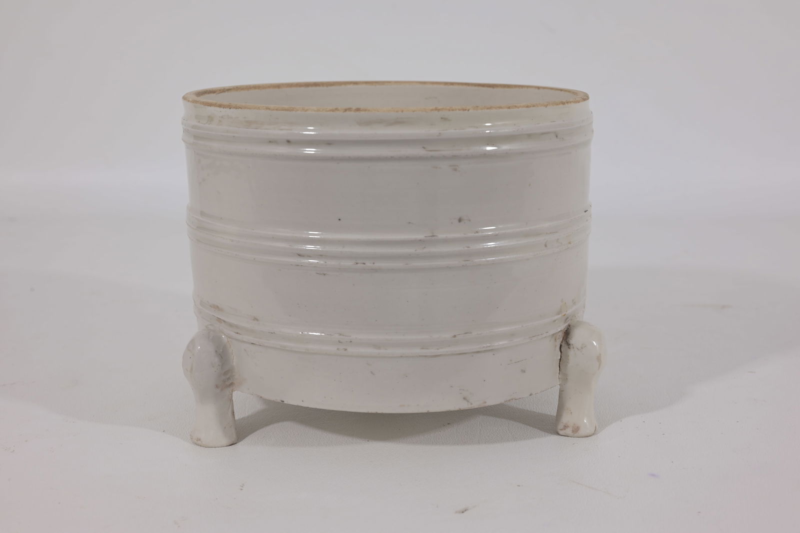 Chinese Qing white glazed triopod censer (1 of 10)