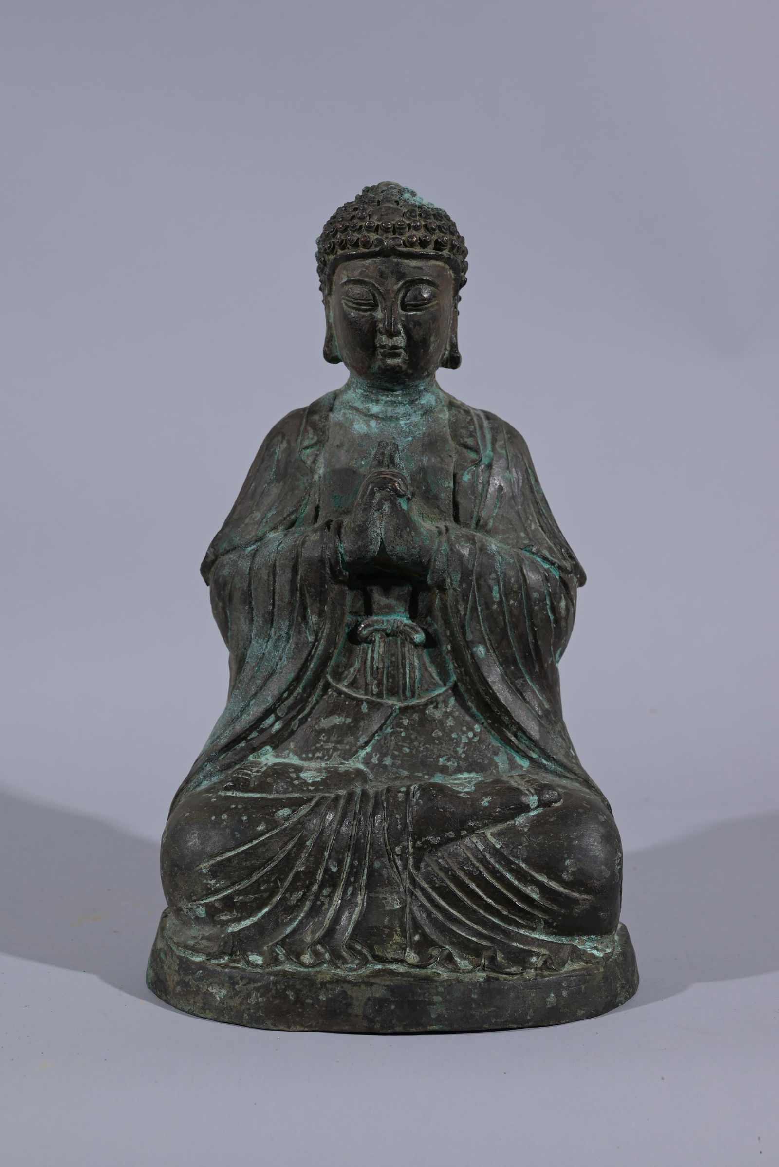 Early Antique Bronze Seated Buddha Figure (1 of 10)