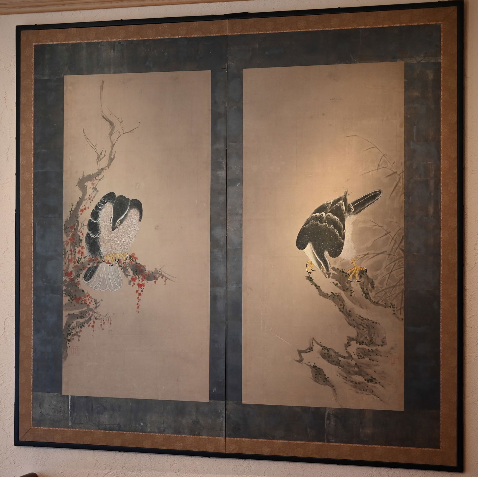 Large Antique Hand Painted Japanese Screen (1 of 7)