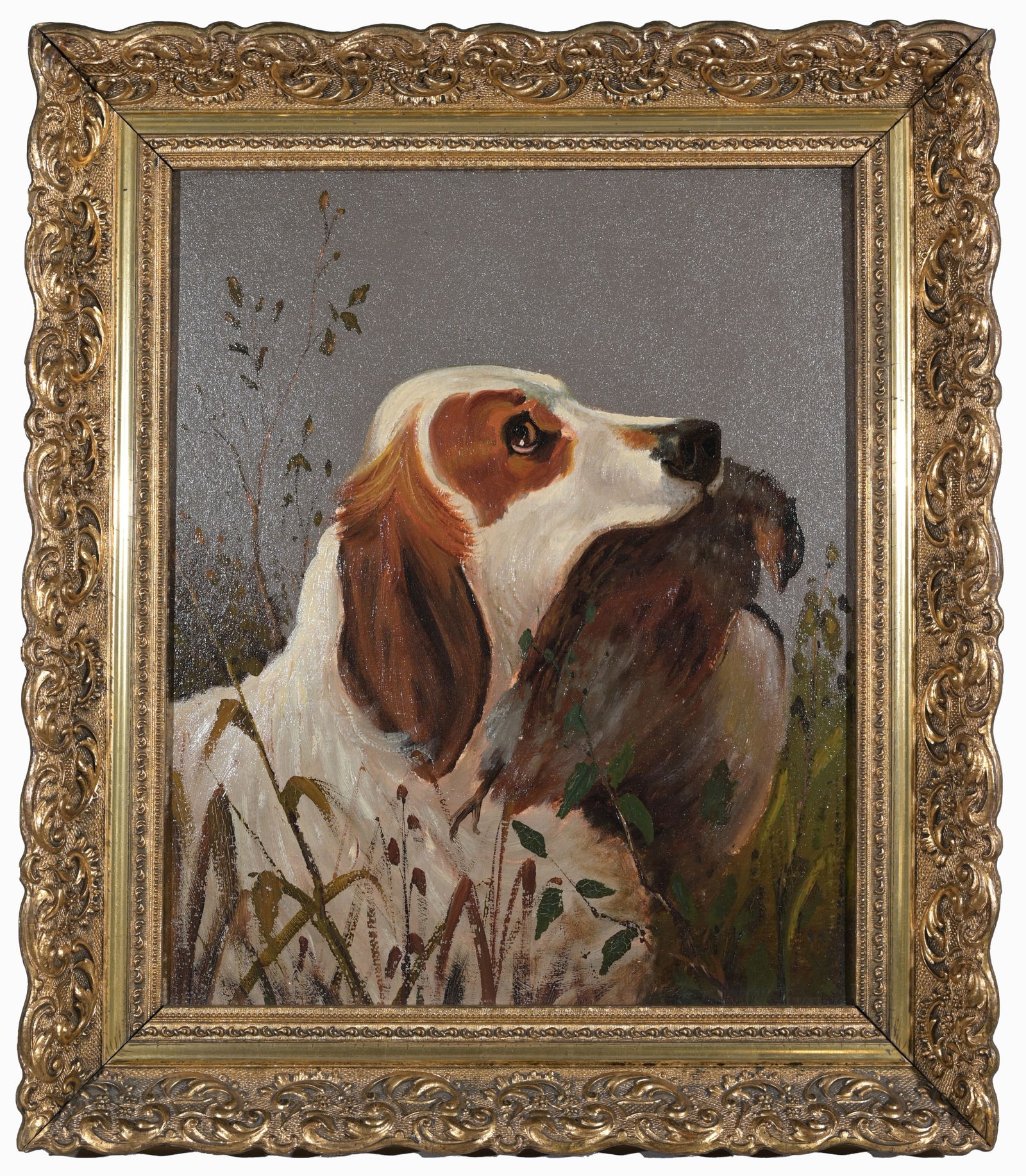 Early 20th C. Painting of Hunting Dog w/ Pheasant (1 of 2)