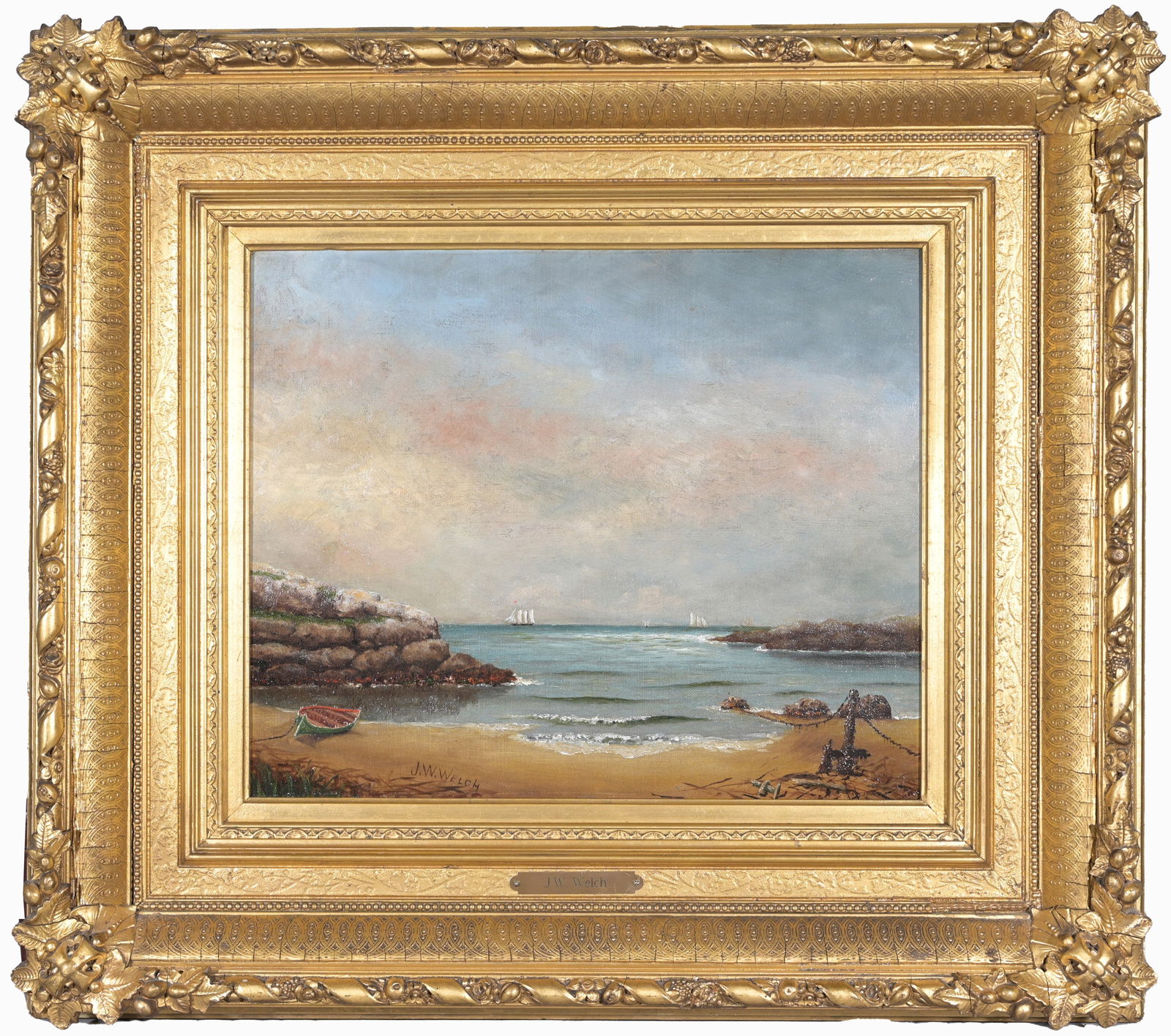 19th/20th C. Seascape Painting "J.W. Welch" (1 of 5)