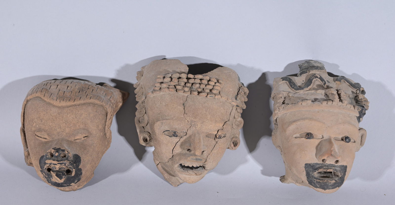 (3) Pre-Columbian Veracruz Pottery Heads (1 of 5)