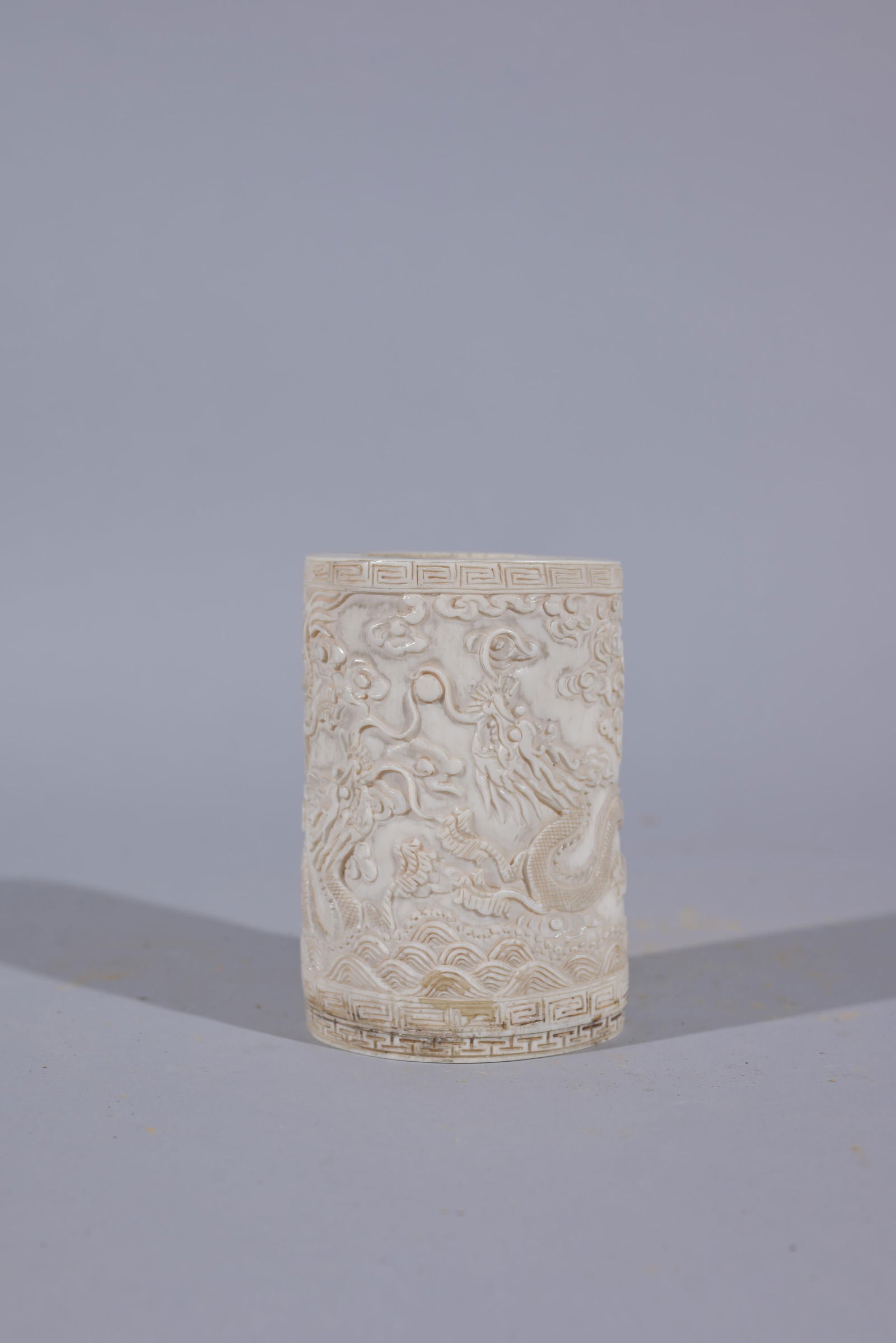 19th C. Chinese Carved Dragon Brush Pot (1 of 8)