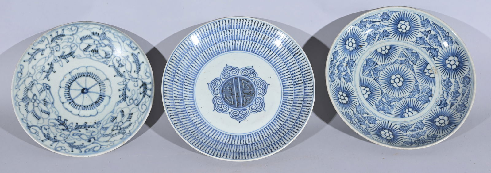 (3) Blue & White Glazed Chinese Porcelain Dishes (1 of 11)