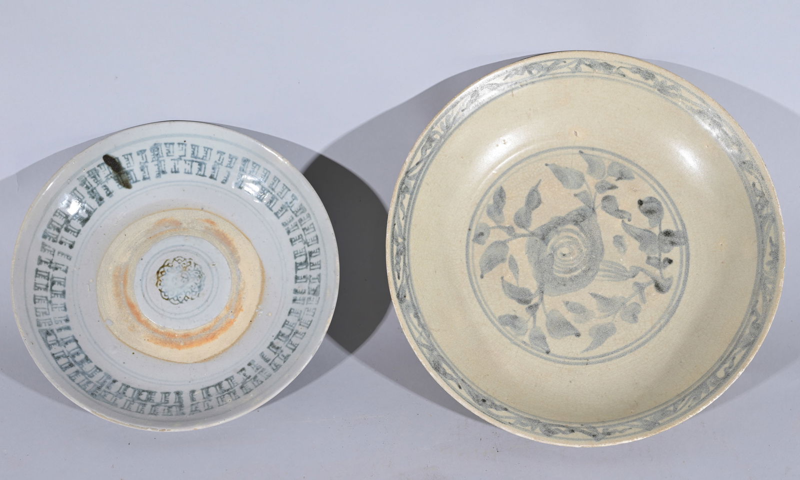 (2) Chinese Shipwreck Blue & White Porcelain Plate (1 of 8)