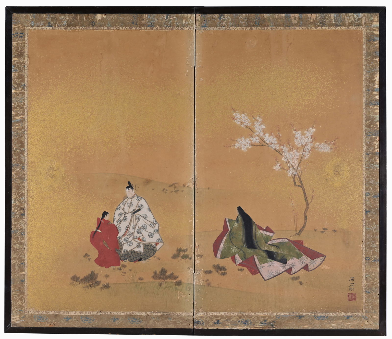 Antique Japanese 2-Panel Screen, Signed (1 of 6)