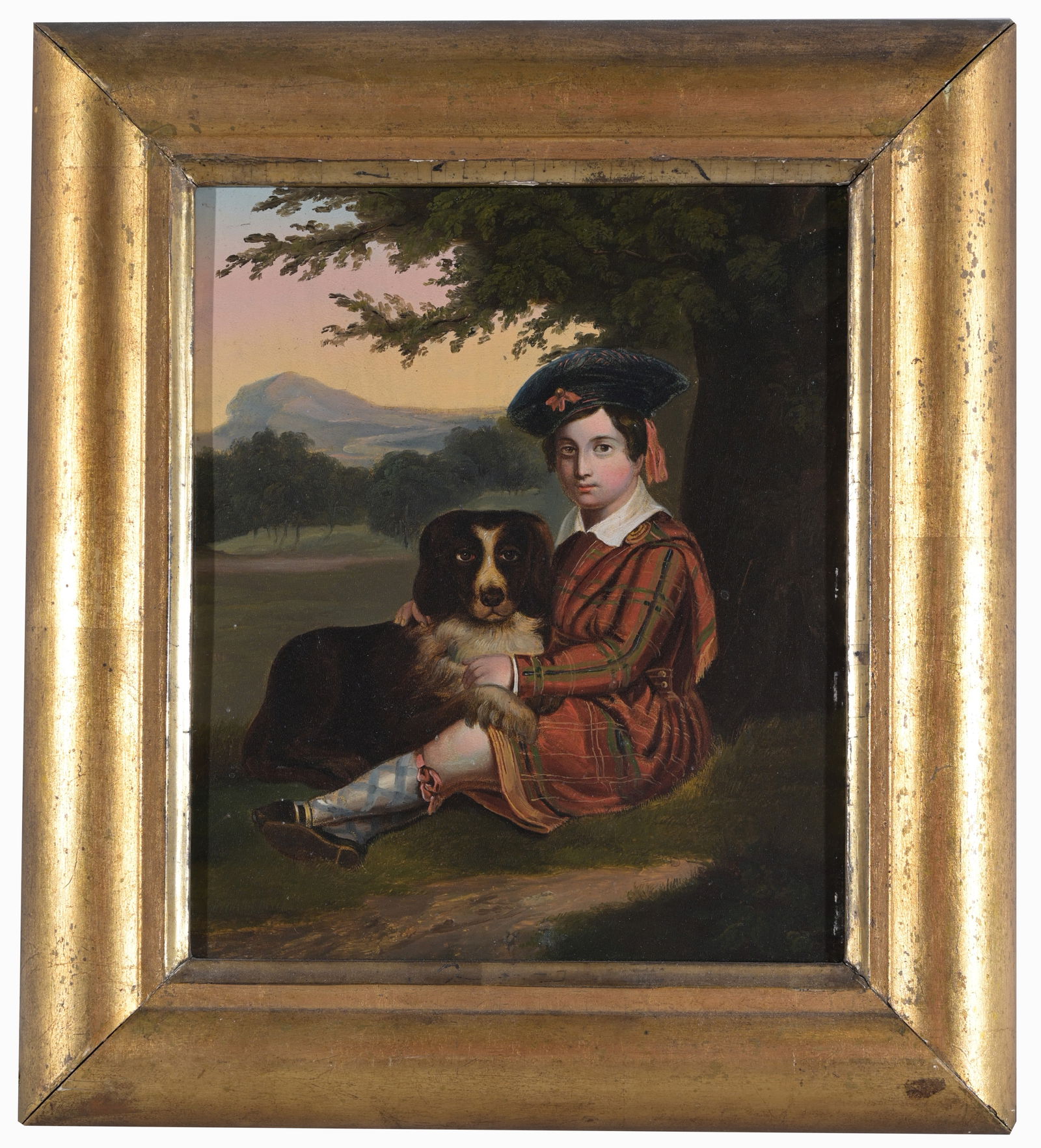 Antique British School Portrait, Boy and Dog (1 of 3)