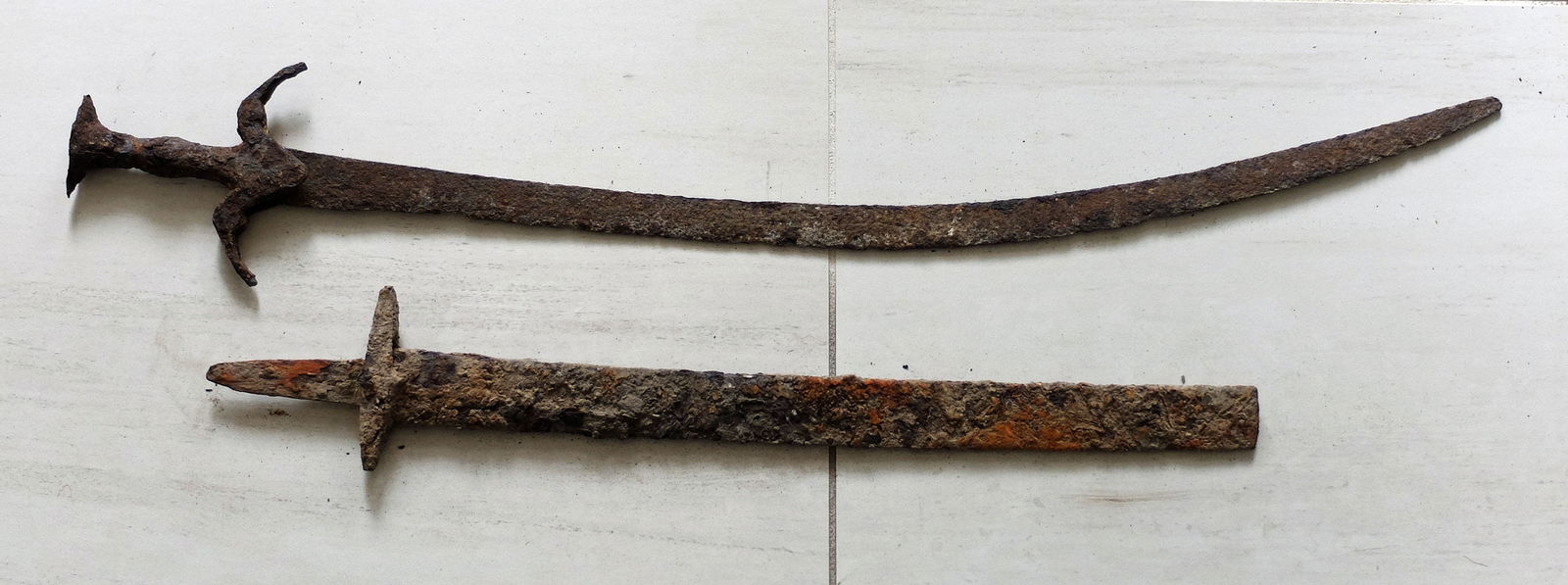 Pair of Byzantine era iron swords (1 of 3)