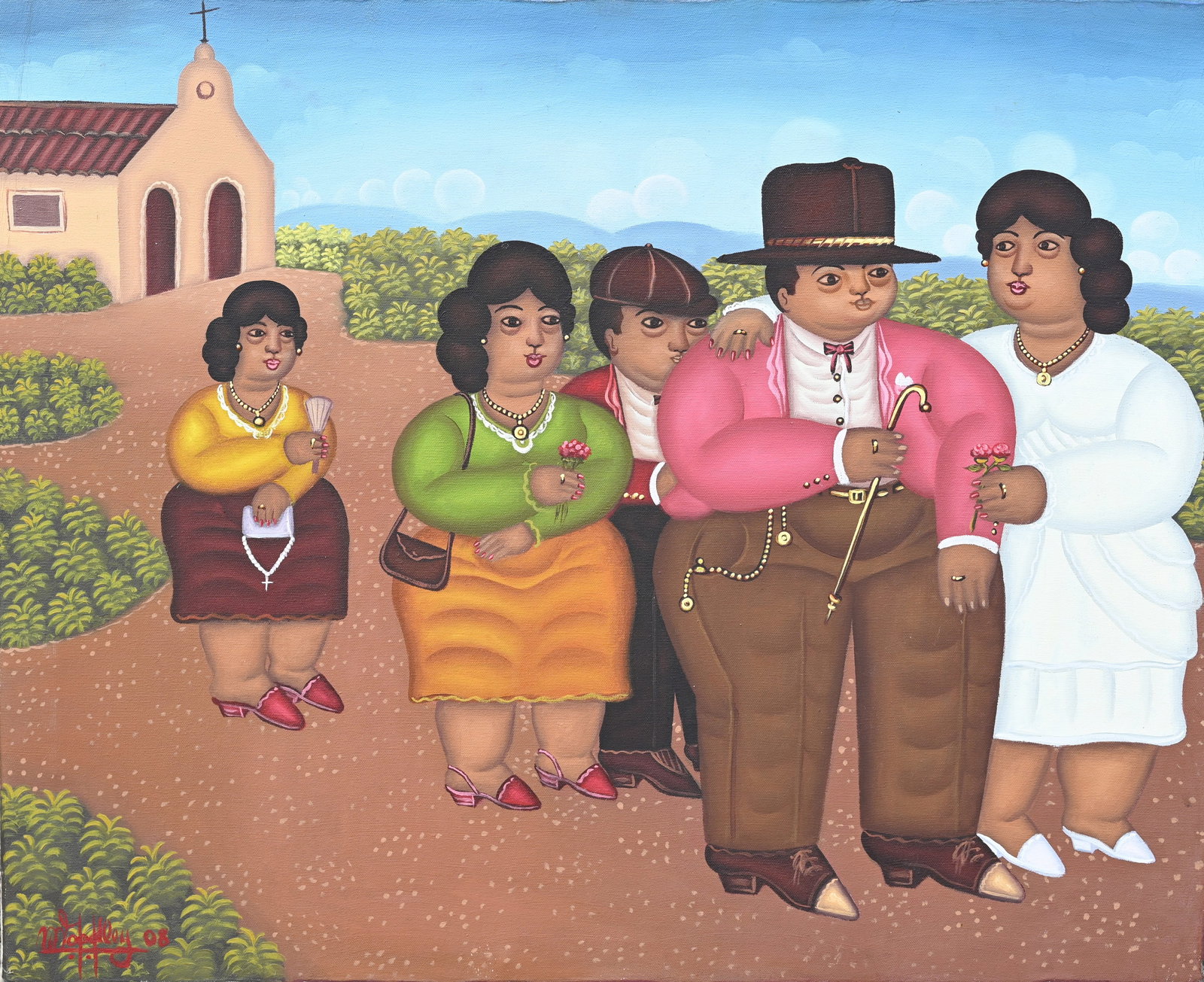 Woodley Nelson (Haitian, b. 1972): Woodley Nelson (Haitian, b. 1972) Oil on Canvas. Signed lower left. Size: 24 x 30 in. Unframed.
