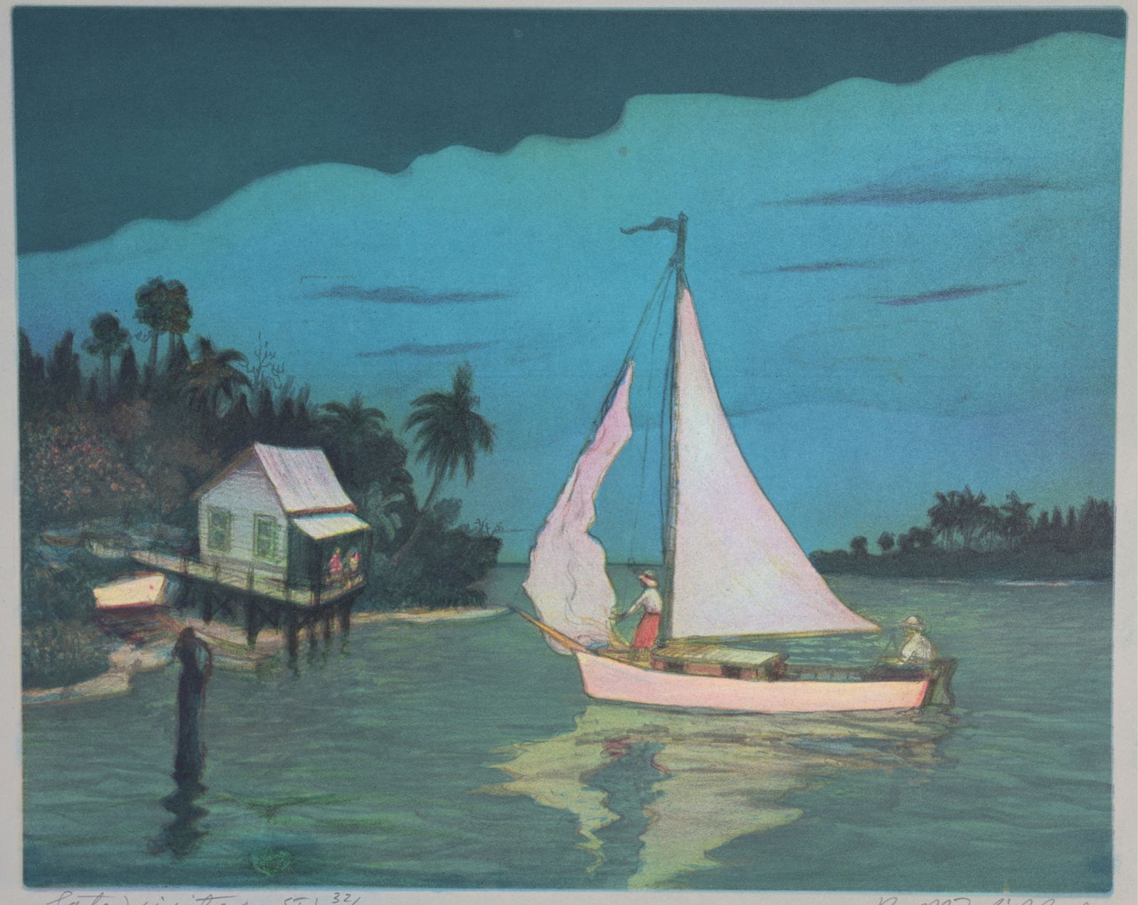 Buell Whitehead (1919 - 1993) "Late Visitors" (1 of 4)