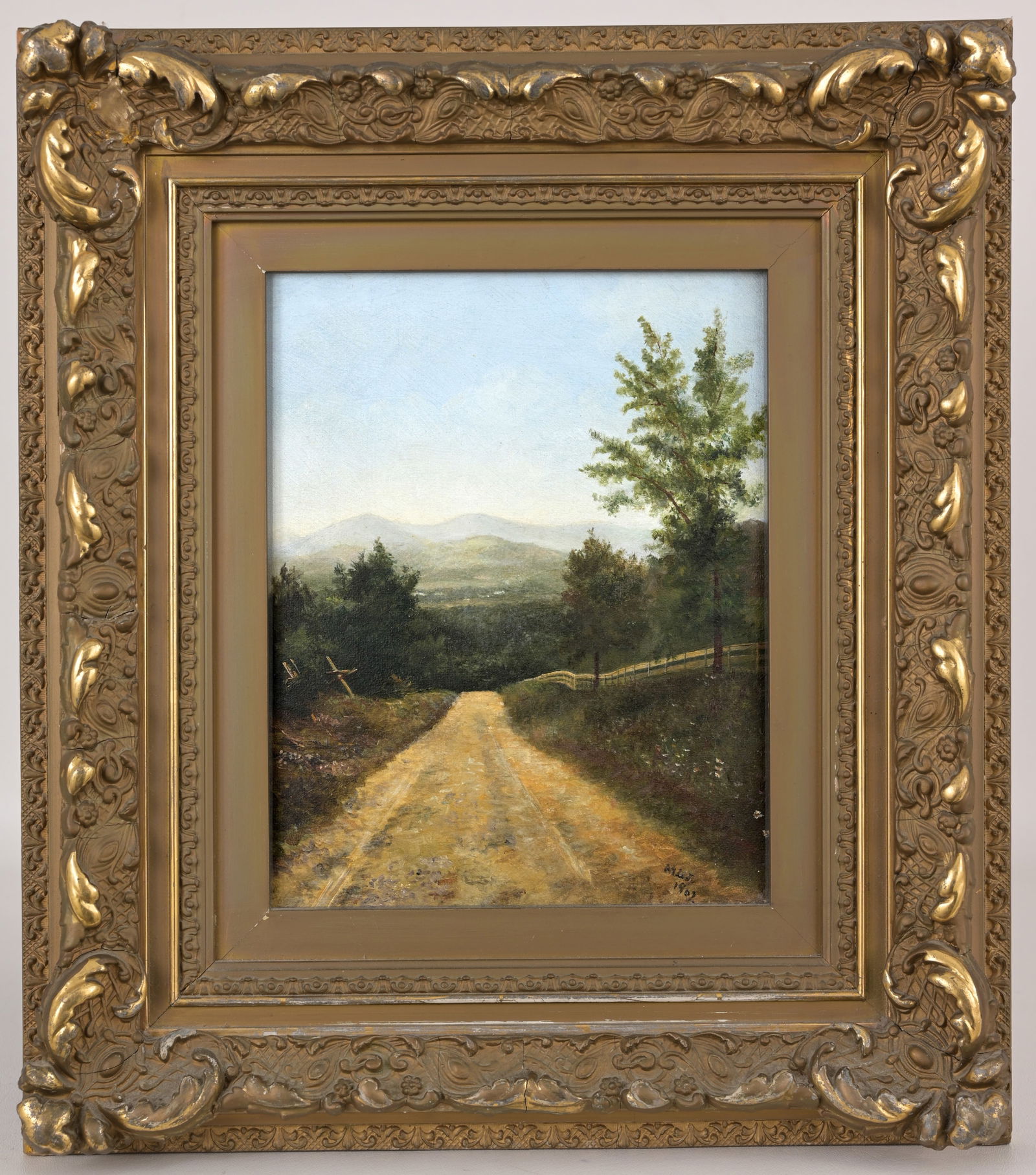 Antique American School Landscape, Signed (1 of 2)