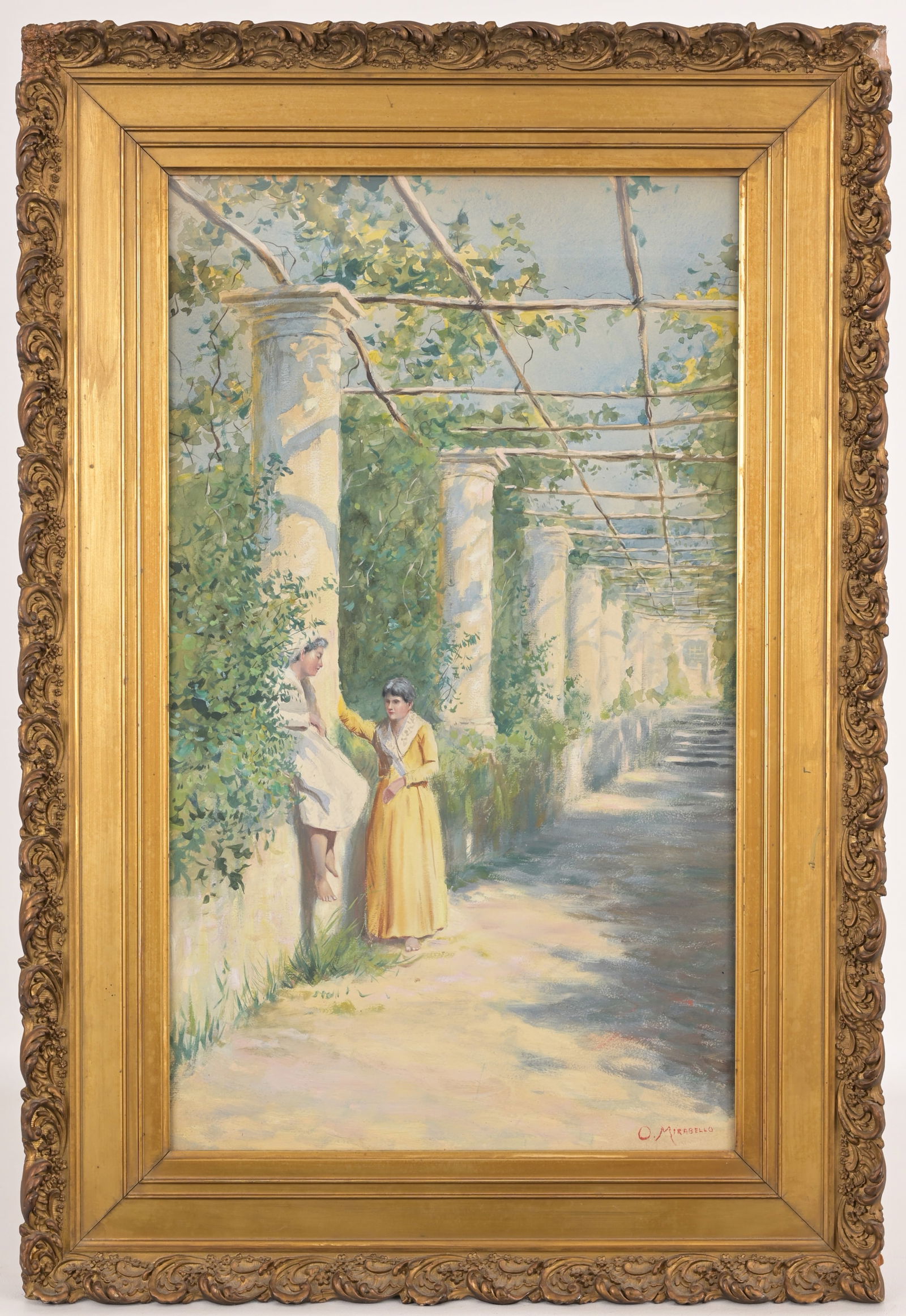 19th C. Italian School Watercolor, Signed (1 of 2)