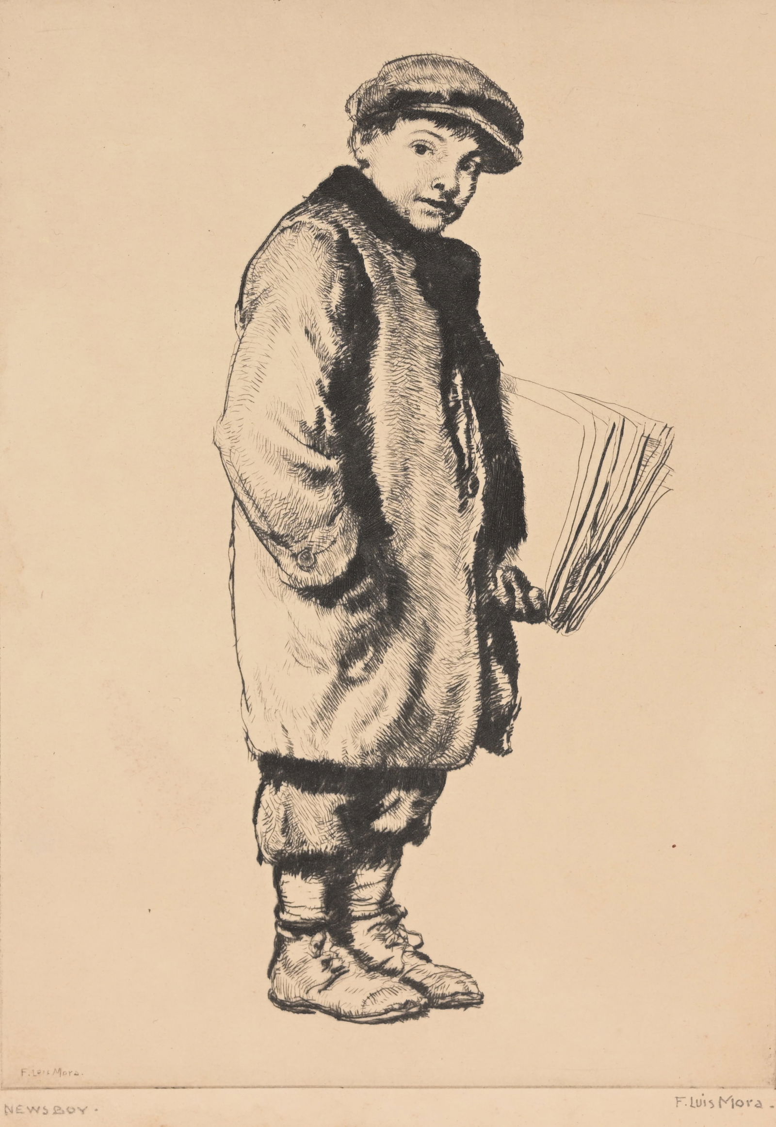 Francis Louis Mora (1874-1940) "Newsboy" (1 of 4)