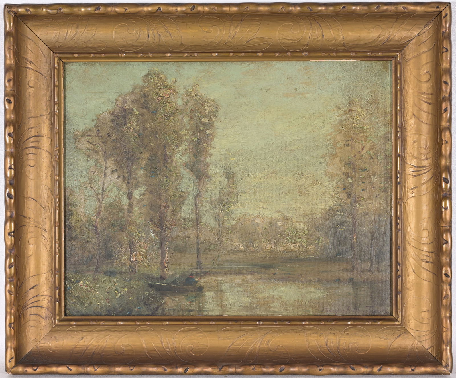 Douglas Arthur Teed (Michigan, 1864 - 1929): Douglas Arthur Teed (Michigan, 1864 - 1929) Landscape painting with figure. Oil on board. Signed lower right. Sight Size: 11 x 14 in. Overall Framed Size: 15 x 18 in.