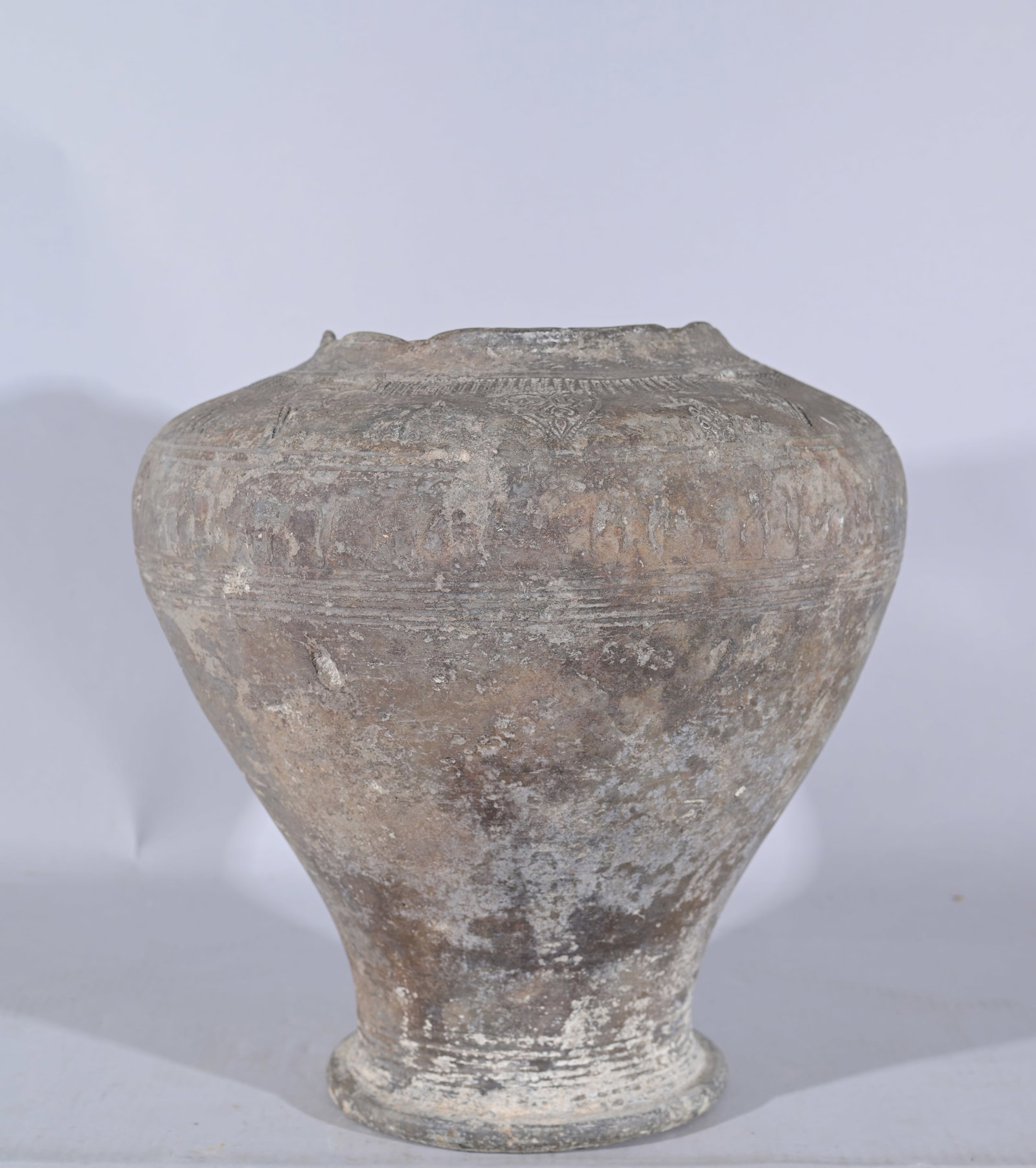 Early Antique Tibetan Pottery Jar: Early Antique Tibetan Pottery Jar. Height: 15 in. - Provenance: this item comes from the private collection of Lou A. and Barbara B. Pritchett. Lou Pritchett was the ex-Vice President of Procter and G