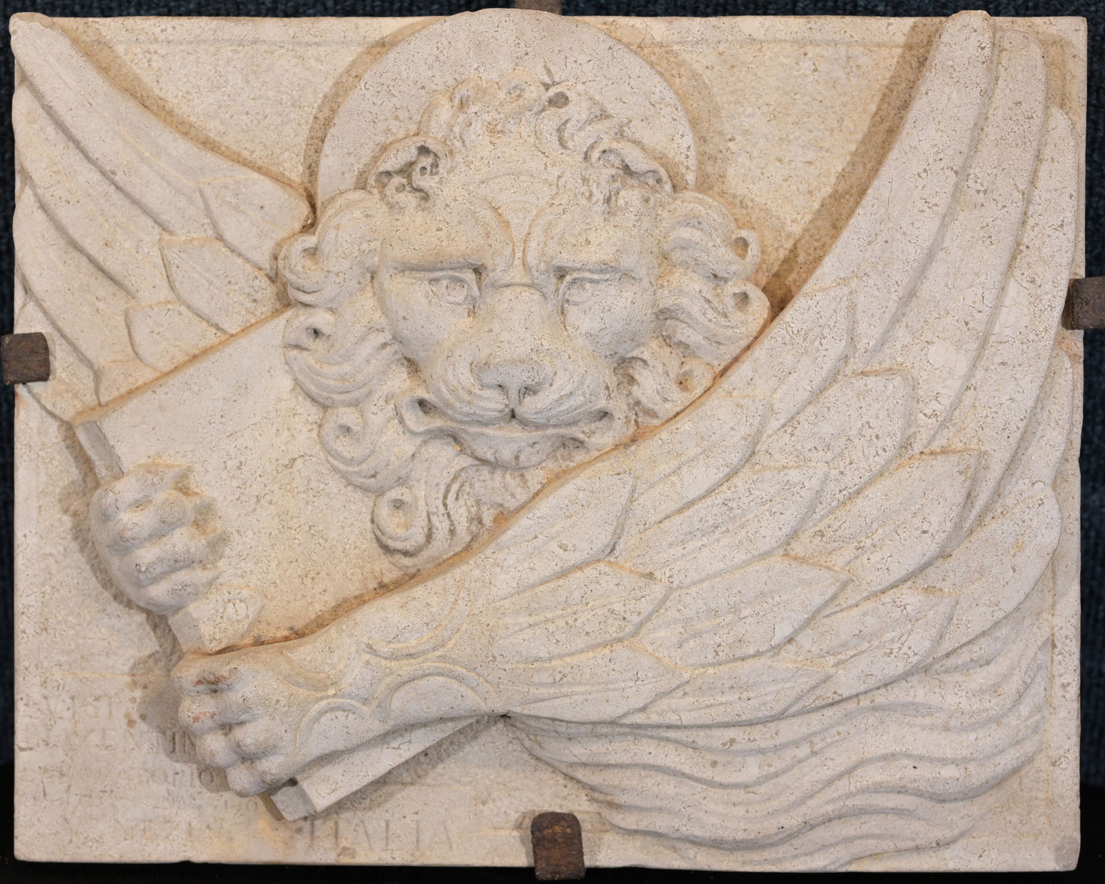16th C Venetian Byzantine Marble Plaque, Lion (1 of 6)