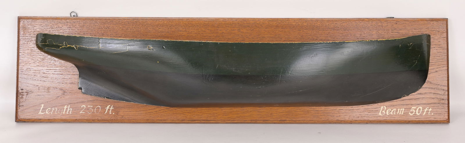 Antique Hand Painted Half Hull, Mounted: Antique Hand Painted Half Hull, Mounted. Provenance: From the private collection of Lou A. and Barbara B. Pritchett. Lou Pritchett was the ex-Vice President of Procter and Gamble. Lou Pritchett rose t