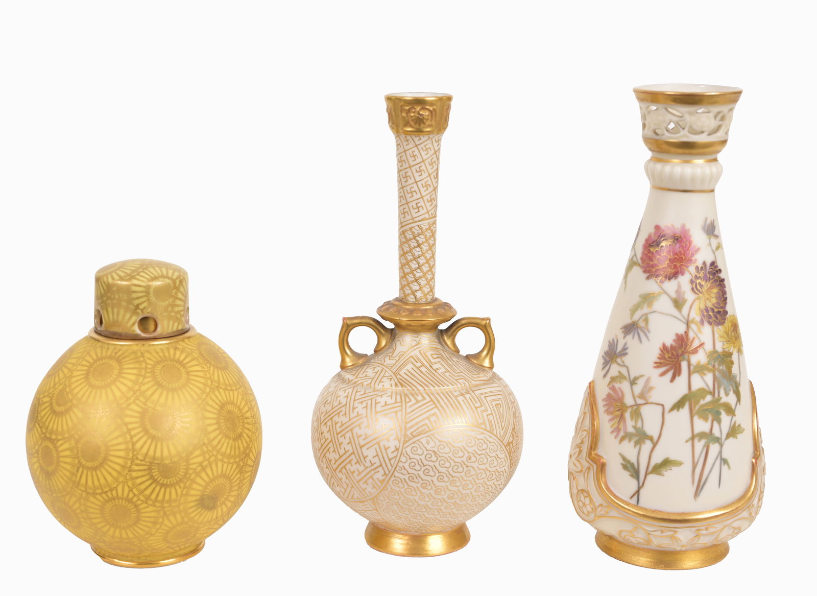 (3) Royal Worcester Porcelain Vases (1 of 13)