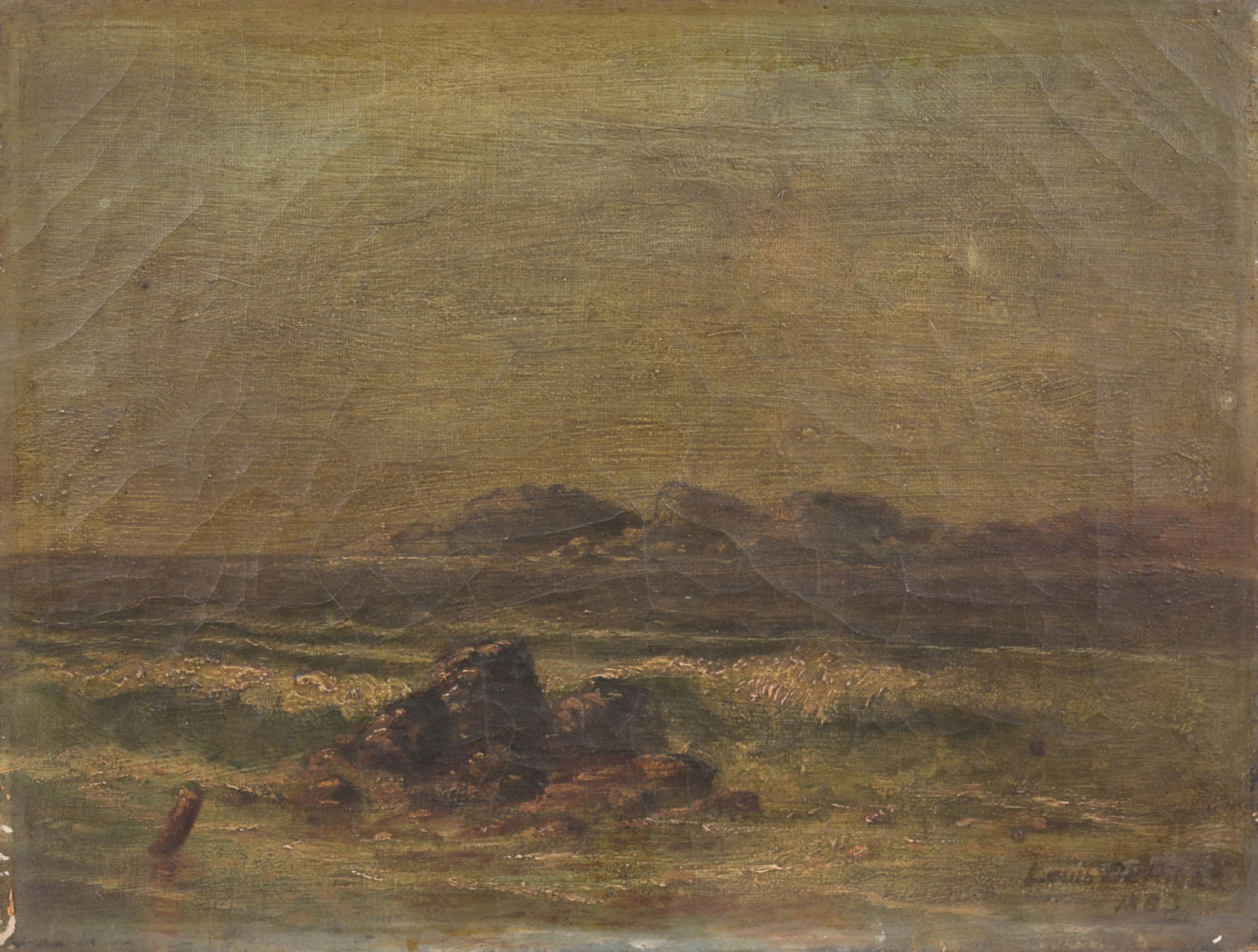 1883 American School Coastal Scene, Signed. (1 of 4)