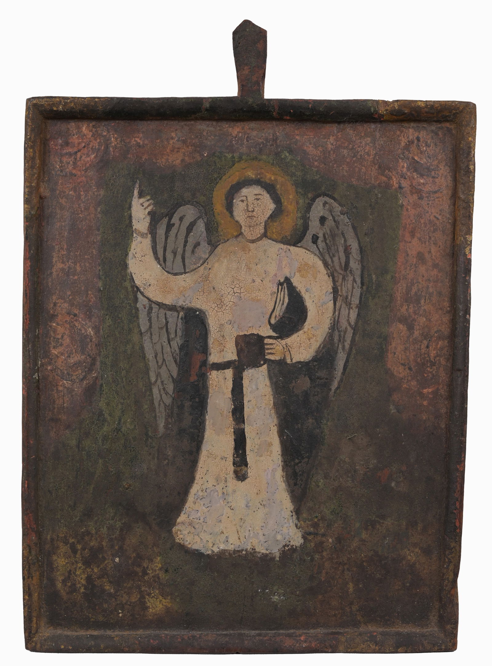 Early Antique Cuzco School Painting on Board (1 of 2)