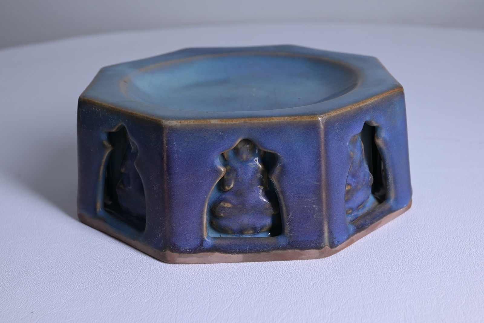 Chinese Jun-ware porcelain ink grinder: Chinese Jun-ware porcelain ink grinder Dimensions: 2.75 x 7.25 in.