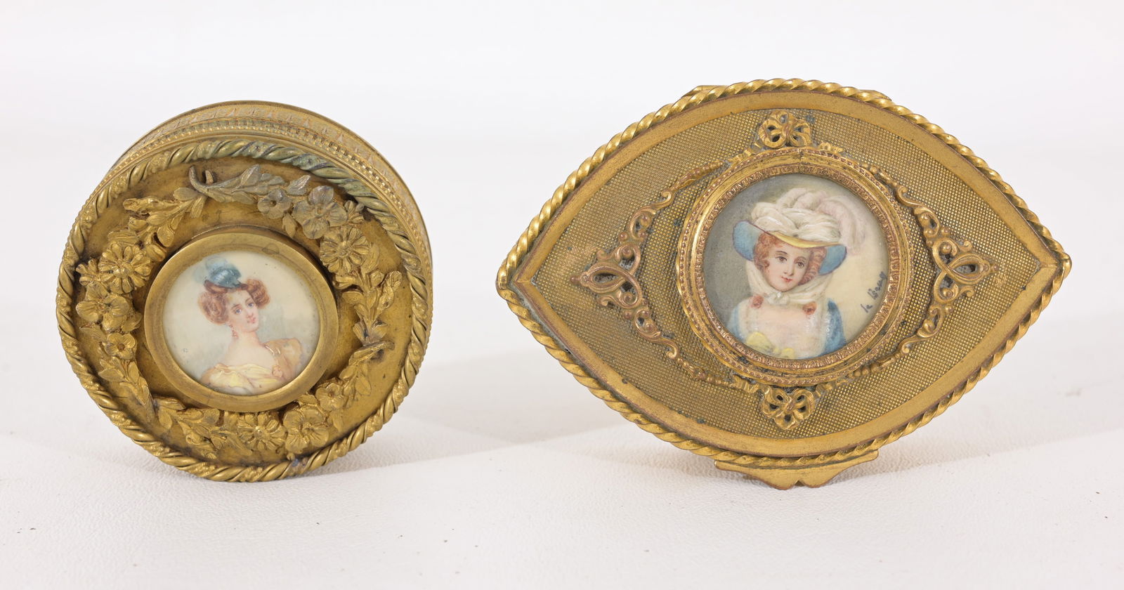(2) French Gilt Boxes w/ Portraits (1 of 9)