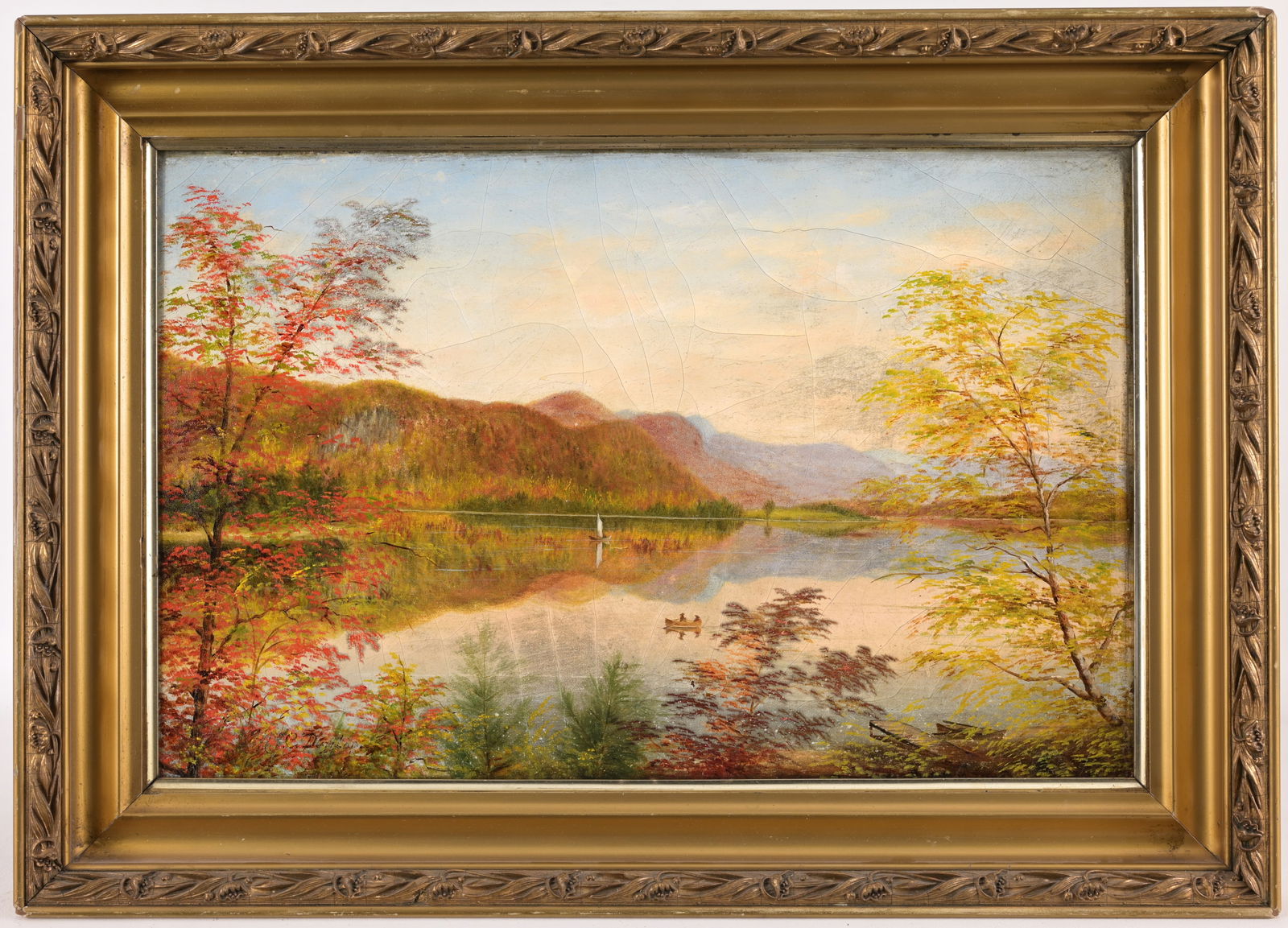 19th C. Hudson River School Landscape.  Signed (1 of 5)