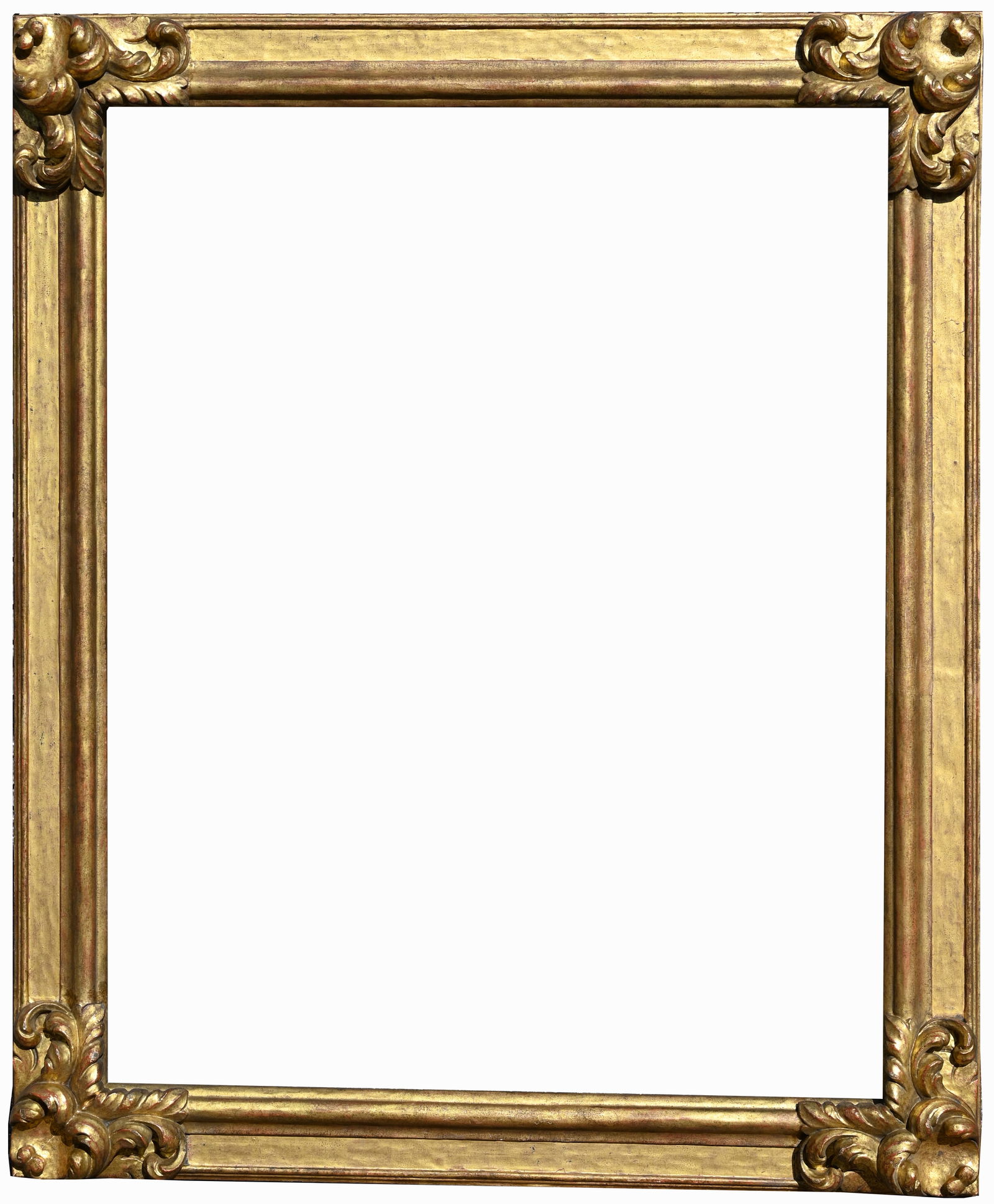 20th C. Gilt Spanish School Frame: 20th C. Gilt/Wood Spanish School Frame. Rabbet Size: 37 x 29 in. Overall Framed Size: 42.5 x 35.5 in.