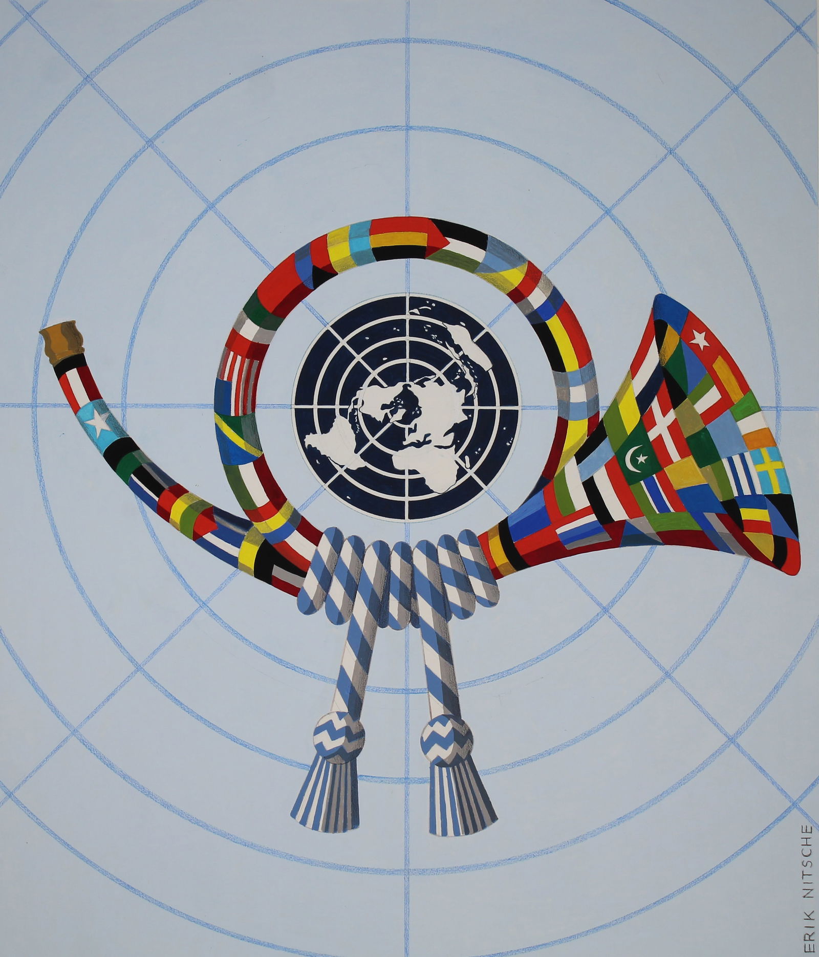 Erik Nitsche (1908 - 1998) "Postal Horn" Original (1 of 4)
