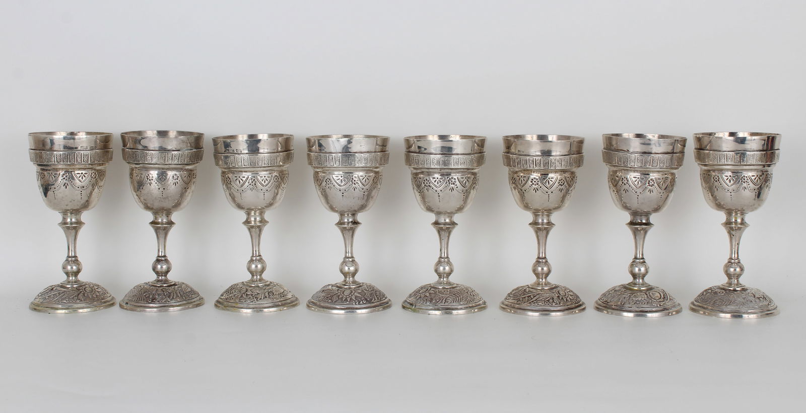 (8) Maciel Mexican Silver Goblets (1 of 10)