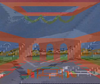 Exhibited 1973 Surrealist Painting, Signed