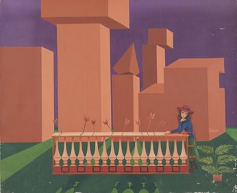 Signed, 1973 Exhibited Surrealist Painting