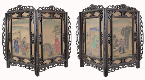 (2) Rare Antique Chinese Hand Painted Lanterns