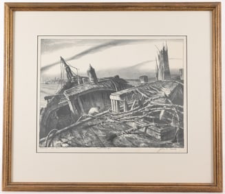 John Noble (1913 - 1986) "Gleaner on the Flats"