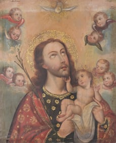 Cuzco School - St. Joseph with The Christ Child