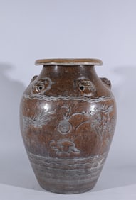 Song Dynasty Brown-Glazed Martaban Storage Jar