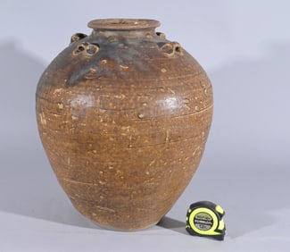 Large Song Dynasty Chinese Martaban Glazed Vessel