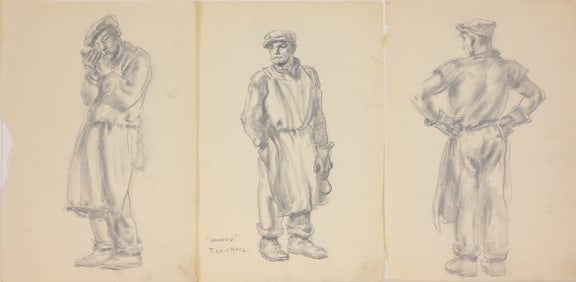(3) Francis Luis Mora (1874-1940) Pencil Sketches