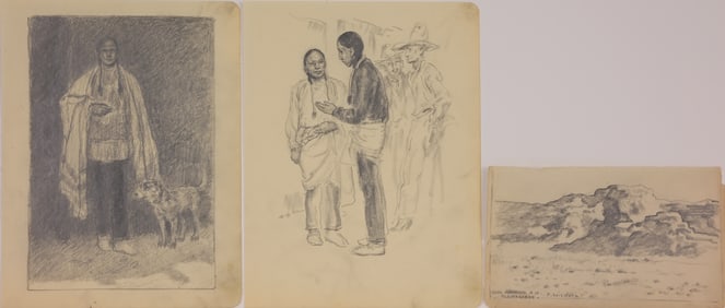 Francis Luis Mora (1874 - 1940) Pencil Sketches