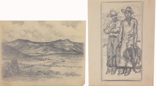 (2)Francis Luis Mora (1874 - 1940) Pencil Sketches