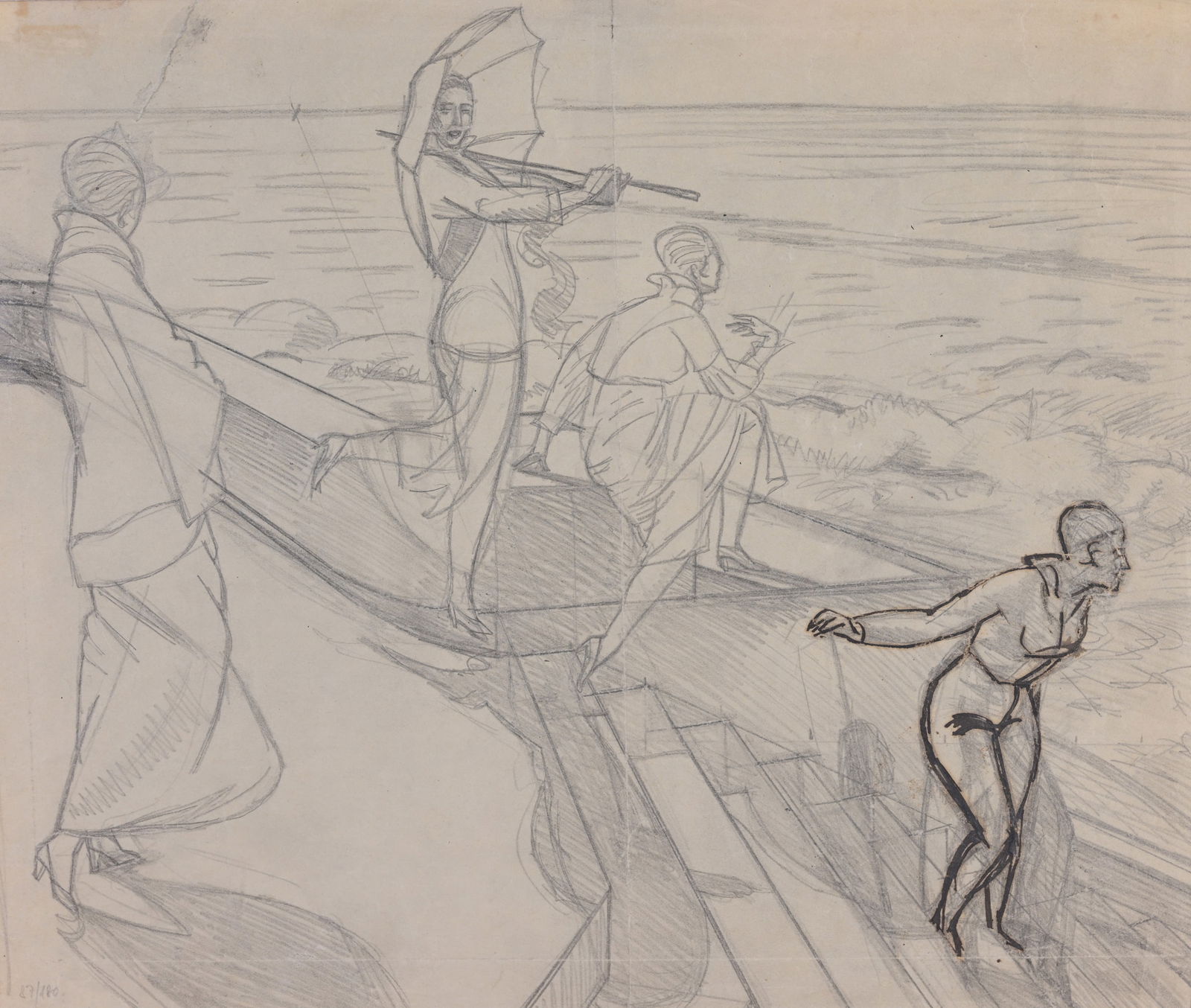 German Expressionist School, "At the Beach" (1 of 8)