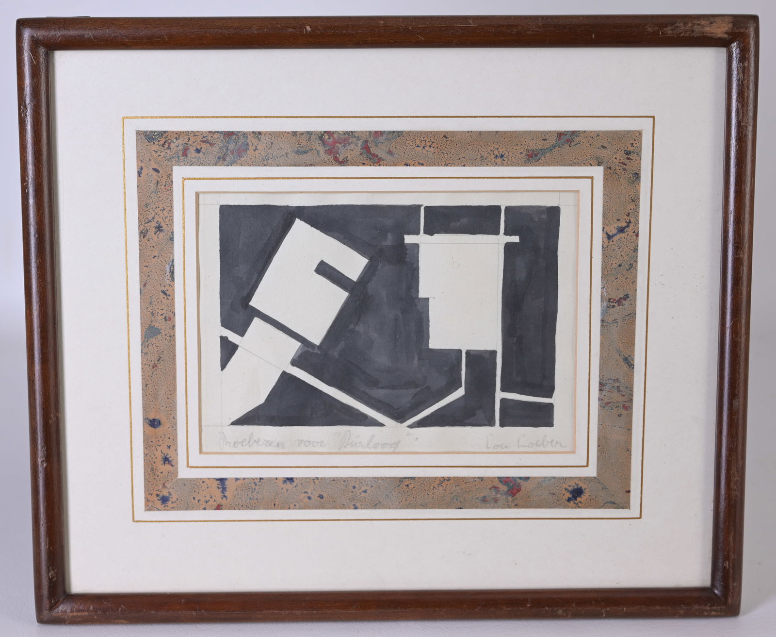 Lou Loeber (Netherlands, 1894 - 1983): Lou Loeber (Netherlands, 1894 - 1983) Untitled. Pencil and Watercolor on Paper. Signed and inscribed lower margin.. Image Size: 4.5 x 6.5 in. Overall Framed Size: 10.5 x 12.75 in. Framed behind glass.